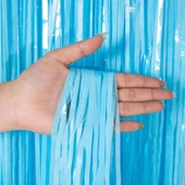 Soft Mavi Püsküllü Kapı Perdesi - Parti, Baby Shower, Sünnet Süsü, Cinsiyet Partisi 1x2 M - 2