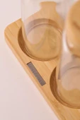Bambu Kapaklı Cam Yağlık & Sirkelik Seti – 2'li Standlı 200ml - 3