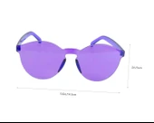 Sert Mika Oval Şekilli Çerçevesiz Mor Gözlük Retro Parti 5x14 Cm thumbnail 3