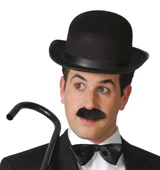 Charlie Chaplin Stil Yetişkin Şapkası – Siyah Melon Parti Şapkası - 4