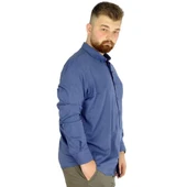 Büyük Beden Erkek Keten Cepli Gömlek 20386 Indigo thumbnail 4
