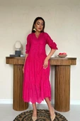 Fuşya Dantelli New Elbise thumbnail 2