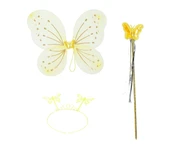 Sarı Kelebek Erkek-kız Seti – 50 Cm Kelebek Kanadı, Taç Ve Asa thumbnail 2