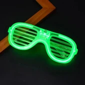 Yeşil Led Işıklı Parti Gözlüğü – Neon Glow Şerit Gözlük 3 Modlu - 4