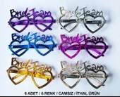 Kalpli Bride Team Gözlük Seti 6 Renk - Kına  Düğün Partileri İçin thumbnail 1