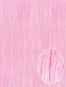 Soft Pembe Püsküllü Kapı Perdesi - Parti, Baby Shower, Cinsiyet Partisi 1x2 M - 1