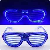 Mavi Led Işıklı Parti Gözlüğü - Neon Glow Şerit Gözlük 3 Modlu thumbnail 5