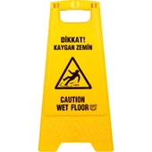 Üçtem Rindo İş Güvenliği Dikkat Kaygan Zemin Uyarı ve Yönlendirme Levhası -Sarı-33x63 Cm-Kaliteli thumbnail 1