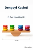 Ahşap Denge Oyunu – Renkli Halkalı Eğitici Motor Beceri ve Koordinasyon Geliştirici - 8