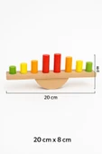 Ahşap Denge Kulesi – Renkli Silindirli Eğitici Motor Beceri ve Koordinasyon Oyunu - 8