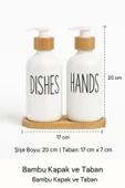 2’li Sabunluk Seti Bambu Kapaklı Çok Amaçlı Sıvı Sabun ve Deterjan Şişesi 500 ml - 8