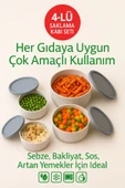 4'lü Kapaklı Gıda Saklama Kabı Seti – Mikrodalga ve Difrize Uygun - 2