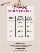Gri Çiçek Desenli Büyük Beden Kadın Uzun Kol Anne Pijama Takımı -  %100 Pamuk Penye Mevsimlik - 2