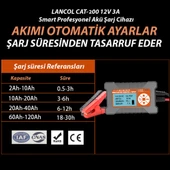 Lancol Akü Test ve Sarj Cihazi 12V/3A CAT-200 thumbnail 6
