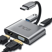 INCA ITPC-06T 0.15metre TYPE-C - HDMI_VGA(D) Görüntü Adaptörü Gümüş 100W - 3