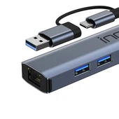 INCA IUTP-5T Gigabit USB Çoklayıcı USB 3.0,TYPEC Ethernet - 4