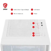MSI MAG FORCE 320R AIRFLOW WHITE GAMING MID-TOWER PC KASASI BEYAZ - 4