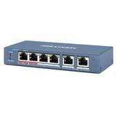 HIKVISION 4port 65w FULL PoE DS-3E0106HP-E 10/100 2X-UPLINK Yönetilemez Switch Metal - 1