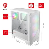 MSI MAG FORCE 320R AIRFLOW WHITE GAMING MID-TOWER PC KASASI BEYAZ - 3