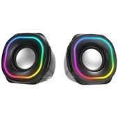MIKADO MD-180 2.0 3W*2 Siyah RGB Aydınlatmalı USB + 3.5mm USB 5V Speaker Hoparlör - 1
