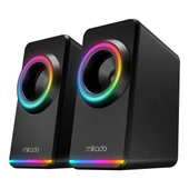 MIKADO MD-182 2.0 3W*2 Siyah RGB Aydınlatmalı USB + 3.5mm USB 5V Speaker Hoparlör - 4