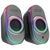 RAMPAGE RMS-X3 2.0 6W Bluetooth Özellikli Siyah Multimedia RGB Işıklı Gaming USB Speaker thumbnail 2