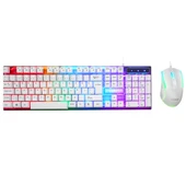 Everest KM-198 Luminax Beyaz Gökkuşağı Aydınlatmalı Q Gaming Oyuncu Klavye + Mouse Set - 1