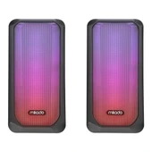 MIKADO MD-356 2.0 5Wx2CH RGB Ledli Siyah USB Multimedia Oyuncu Speaker Hoparlör thumbnail 2