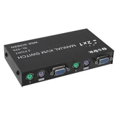S-LINK 2port SL-325 VGA+PS2 1.8m M/M Kablolu Manuel Kvm Switch thumbnail 2