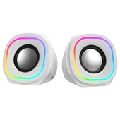 MIKADO MD-180 2.0 3W*2 Beyaz RGB Aydınlatmalı USB + 3.5mm USB 5V Speaker Hoparlör - 1