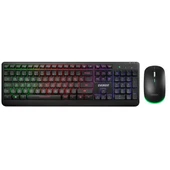 EVERST Q TR KM-1500 Siyah Kablosuz Rainbow Aydınlatmalı Q Multimedia Klavye + Mouse Set - 1