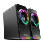 MIKADO MD-182 2.0 3W*2 Siyah RGB Aydınlatmalı USB + 3.5mm USB 5V Speaker Hoparlör - 3