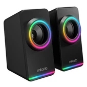 MIKADO MD-182 2.0 3W*2 Siyah RGB Aydınlatmalı USB + 3.5mm USB 5V Speaker Hoparlör - 2