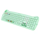 Everest KM-6283 CATTY Renkli Tuşlu Yeşil 2.4 ghz + BT Kablosuz Q Multimedia Klavye + Mouse + Pad Set thumbnail 4