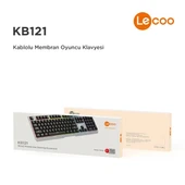 LENOVO LECOO KB121 USB Q Trk Rainbow Aydınlatmalı Mekanik Hisli Metalik Gaming Klavye - 8