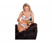 Chezelle Lingerie Organik Desenli Emzirme Takımı-Siyah C90 8586-1286 - 1