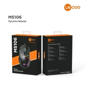 LENOVO LECOO MS106 USB RGB Led Aydınlatmalı 3200dpi Gaming Optic Siyah Mouse - 9