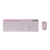 Everest KM-730 Pembe/Beyaz Kablosuz Q Multimedia Klavye + Mouse Set - 2