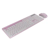 Everest KM-730 Pembe/Beyaz Kablosuz Q Multimedia Klavye + Mouse Set - 5