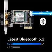CUDY WE3000 AX5400 Wi-Fi 6E Bluetooth 5.3 PCI-E Kablosuz Ağ Adaptörü - 7