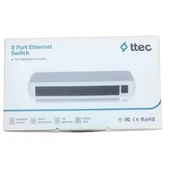TTEC 8port 08100SW 10/100 Yönetilemez Switch Tak Çalıştır Plastik Kasa thumbnail 2