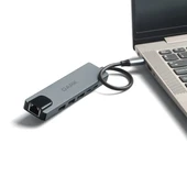 DARK DK-AC-U31X47 Type-C to Ethernet / HDMI / USB 3.0 - USB 2.0 / USB-C PD 100W Macbook Pro/Air & Notebook/Ultrabook için Port Çoklayıcı HUB - 4
