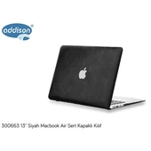 Addison 300663 13" Siyah Sert Kapaklı Kılıf Macbook Air - 4