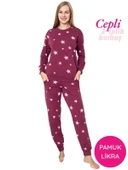 Kadın Bisiklet Yaka Düğmesiz Bilek Manşet/Lastikli 2 İplik Cepli Kışlık Jogger Eşofman Pijama Takımı thumbnail 1