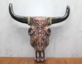 Ahşap Duvara Asmalı Bufalo Kafası thumbnail 1