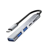 Type-C Girişli Tablet Ve Telefon Uyumlu 1 x USB 3.0 + 2 x USB 2.0 + 2 x Type-C Çevirici HUB - 2