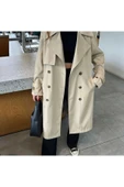 Taş Rengi Astarlı Trençkot - 1