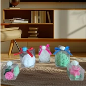 Uyuyan melek ıstiridye yıldız ve gül görünümlü Kokulu Doğal yapım Dekoratif 5li mum thumbnail 1