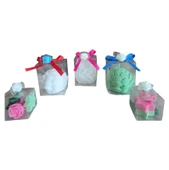 Uyuyan melek ıstiridye yıldız ve gül görünümlü Kokulu Doğal yapım Dekoratif 5li mum thumbnail 3