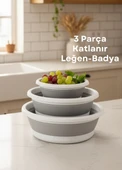 Katlanabilir 3’lü Leğen & Badya Seti – Akordiyon Tasarım, Çeyizlik ve Pratik Kullanım thumbnail 1